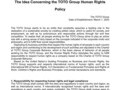 The Idea Concerning the TOTO Group Human Rights Policy The TOTO Group...