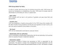 TOTO Group Global Tax Policy In order to comply with the tax laws of c...